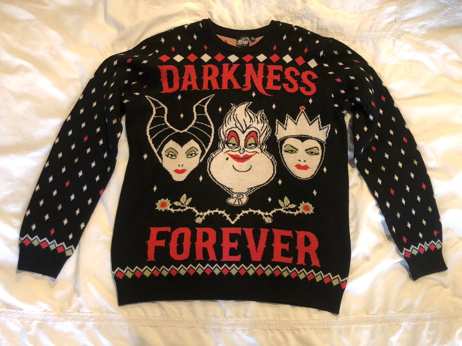 Disney Villains Darkness Forever kersttrui, Kleding | Dames, Truien en Vesten, Ophalen of Verzenden, Gedragen, Maat 36 (S), Zwart