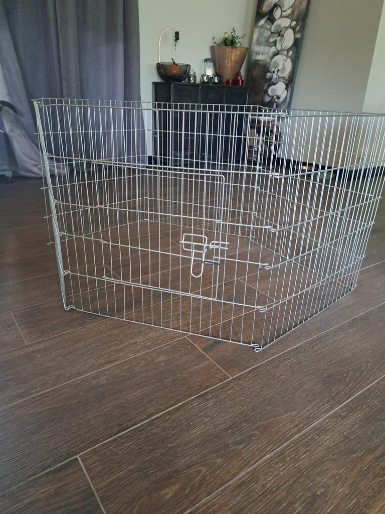 Dierenren chroomkleurig, Dieren en Toebehoren, Knaagdieren en Konijnen | Hokken en Kooien, 110 cm of meer, Zo goed als nieuw, Konijn
