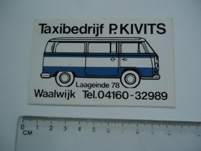 sticker oud waalwijk vw bus Kivits taxi autobus volkswagen, Verzamelen, Stickers, Verzenden, Zo goed als nieuw, Bedrijf of Vereniging