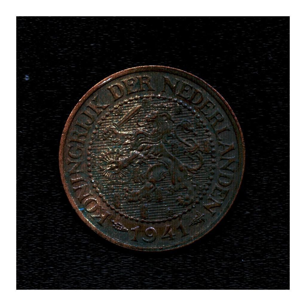 2,5 cent Nederland 1941 (M133), Ophalen of Verzenden, Koningin Wilhelmina, Overige waardes, Losse munt
