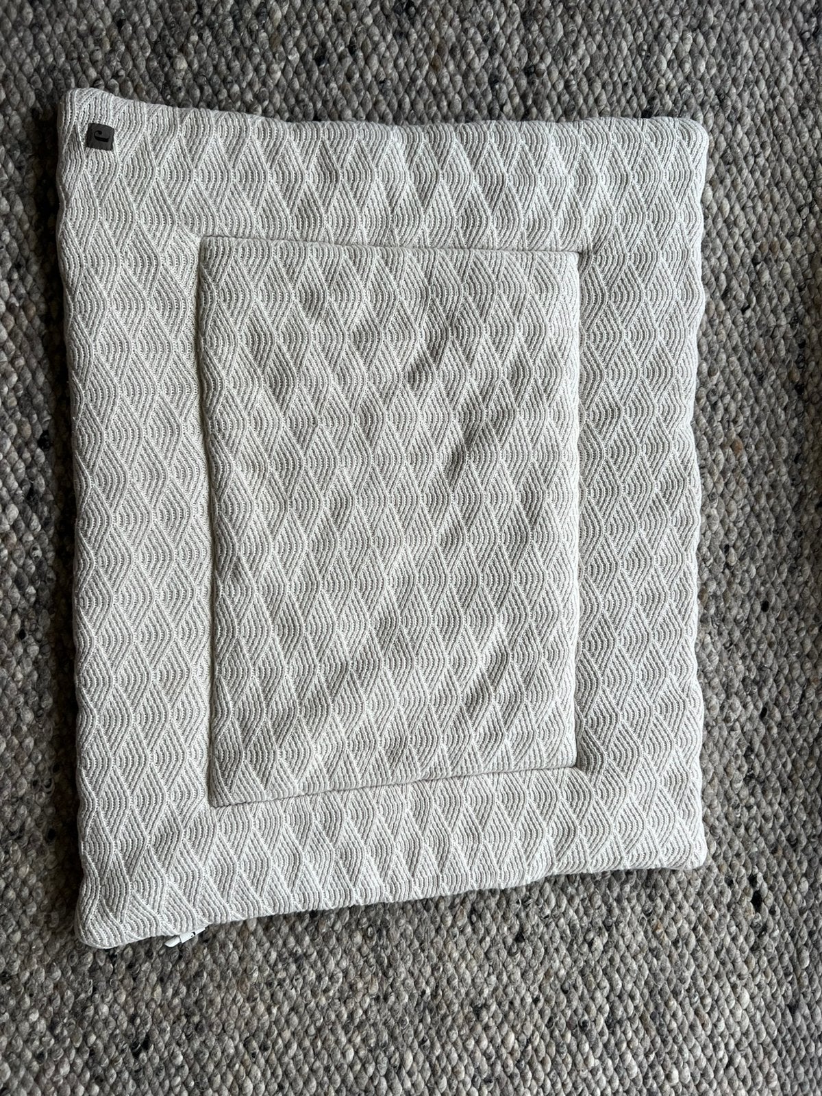 Jollein boxkleed River Knit – Cream White - 75x95 cm, Ophalen, Zo goed als nieuw, Boxkleed