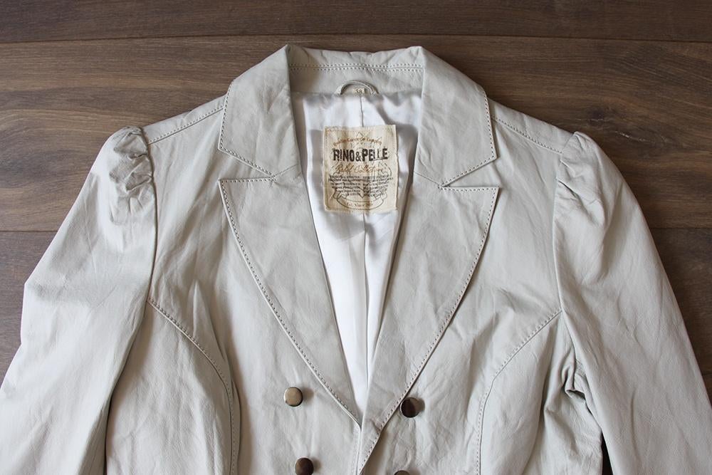 Super Leuk Leren Rino & Pelle Jasje (Maat 38) € 60,-, Maat 38/40 (M), Beige, Ophalen of Verzenden, Zo goed als nieuw