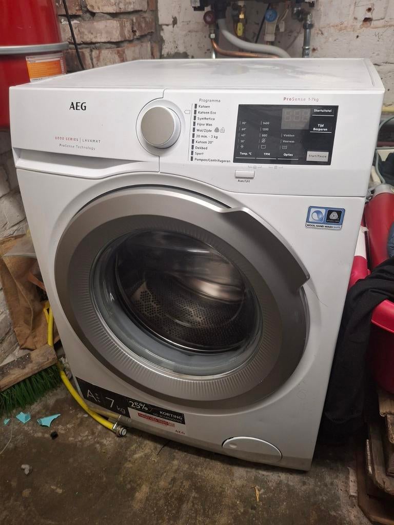 AEG 6000 Series Lavamat ProSense 7kg Wasmachine, Ophalen of Verzenden, Zo goed als nieuw, Voorlader, Energieklasse A of zuiniger