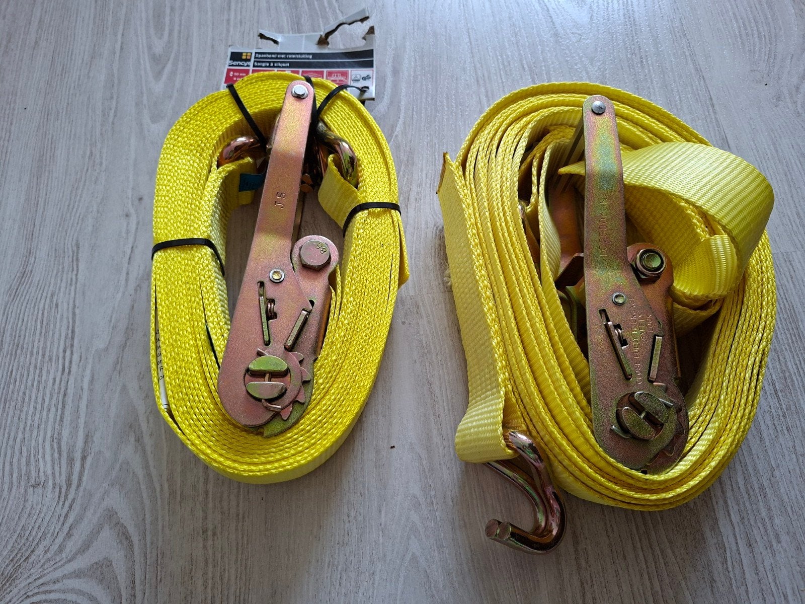 2 zware spanbanden met ratelsluiting, nooit gebruikt, Auto diversen, Aanhangwagen-onderdelen, Ophalen of Verzenden, Nieuw