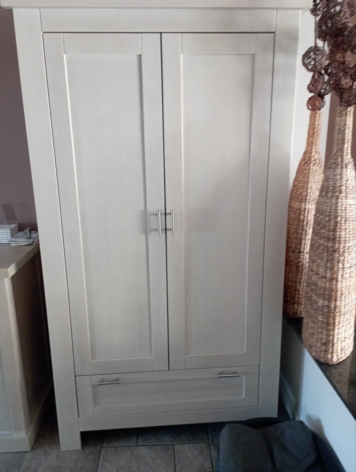 Eiken Whate wasch kast met deuren en lade, Gebruikt, 150 tot 200 cm, 25 tot 50 cm, Met deur(en)