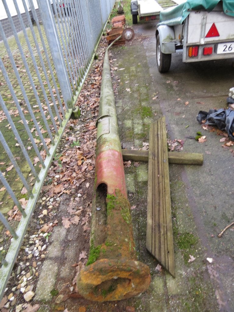 Antieke lantarenpaal gietijzer, Tuin en Terras, Ophalen, Gebruikt, Wandlamp, Netvoeding