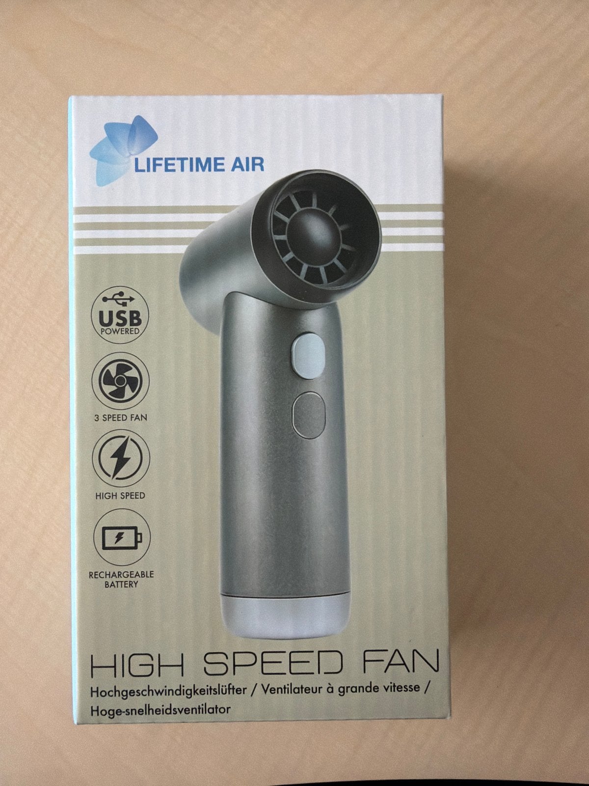 Lifetime Air High Speed Fan - Draagbare USB Ventilator, Witgoed en Apparatuur, Ventilatoren, Ophalen of Verzenden, Nieuw, Overige