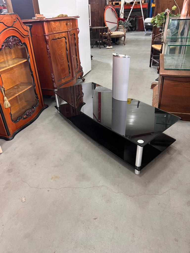 Dagetti Design TV-meubel Glas & Aluminium 140 cm, D, Ophalen of Verzenden, Glas, Minder dan 100 cm