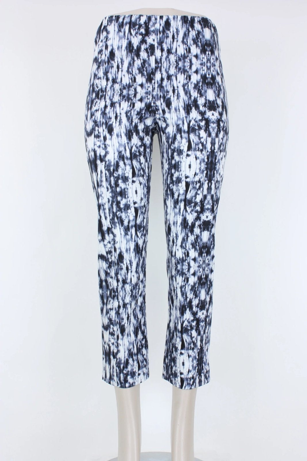 Ribkoff superstretch pantalon 7/8 lengte blauw wit print 38, Maat 38/40 (M), Nieuw, Lang, Meerkleurig