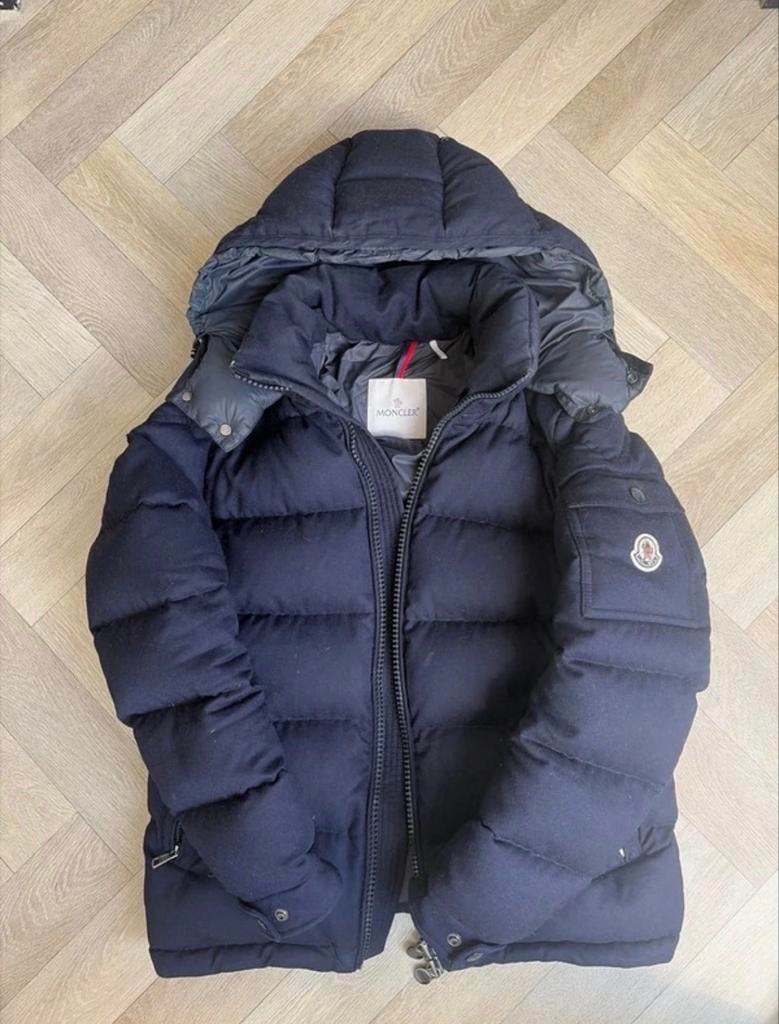 Moncler Montgenevre Flannel Down Jacket Navy, Ophalen of Verzenden, Zo goed als nieuw, Blauw