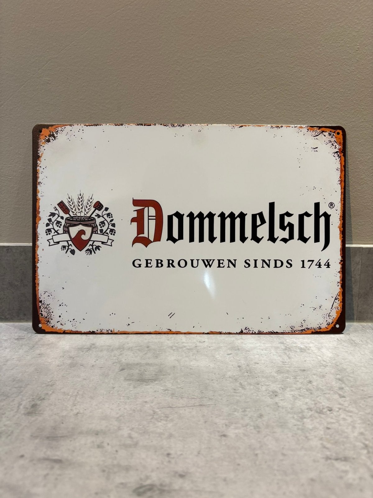 Mancave Bar Café Wanddecoratie metalen bordje Dommelsch bief, Ophalen of Verzenden, Zo goed als nieuw, Reclamebord, Plaat of Schild