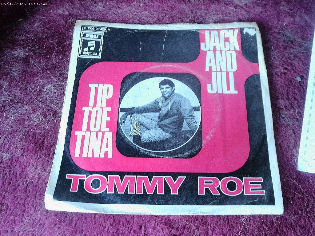 Tommy Roe - Jack and Jill / Tip Toe Tina, Gebruikt, Fotohoes, 7 inch, Ophalen of Verzenden