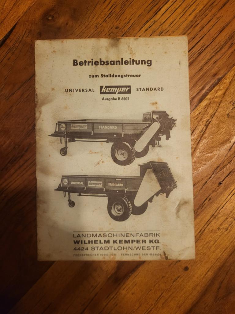 Kemper Universal stalldungstreuer Betriebsanleitung, Boeken, Catalogussen en Folders, Ophalen of Verzenden