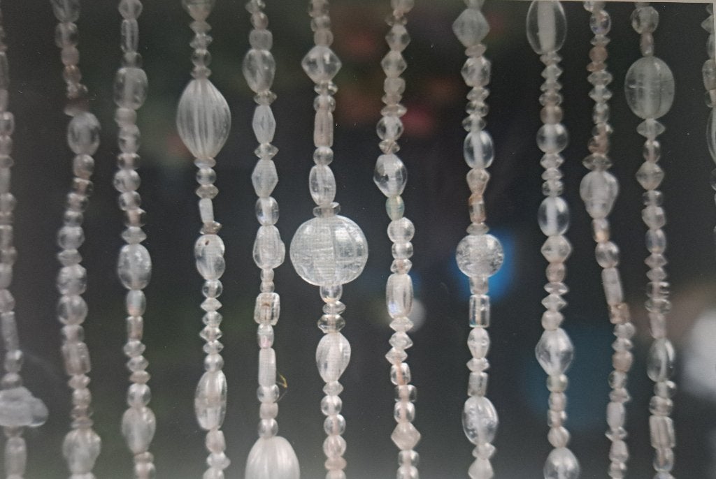 Glaskralen strengen transparant (deur, raam, room-divider), Ophalen
