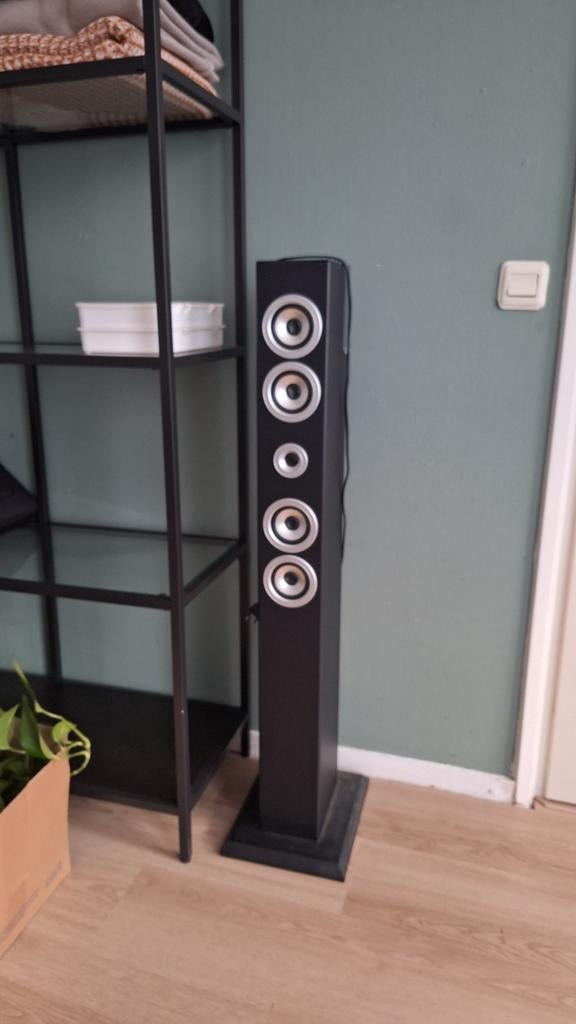 SoundLogic Toren Speaker met AUX ingang & bediening, Audio, Tv en Foto, Luidsprekers, Gebruikt, Minder dan 60 watt, Front, Rear of Stereo speakers