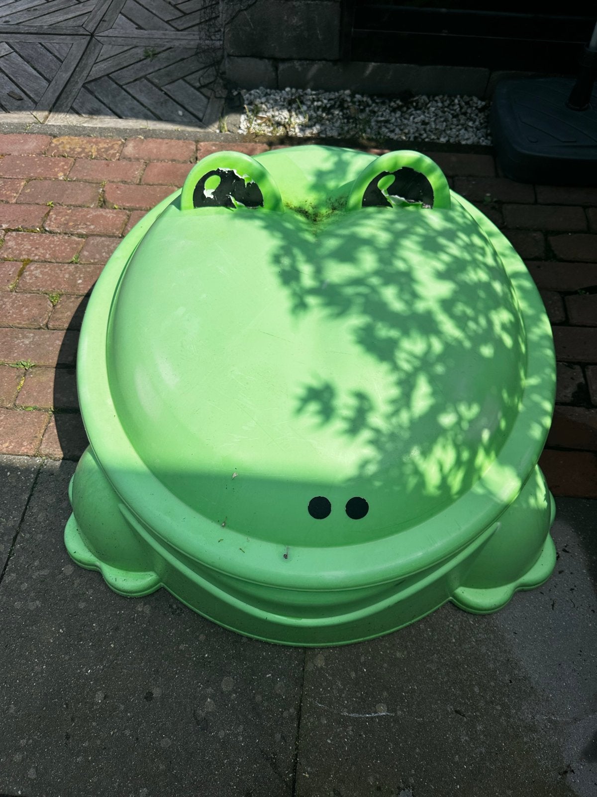 Leuke groene kikker zandbak, Ophalen, Gebruikt