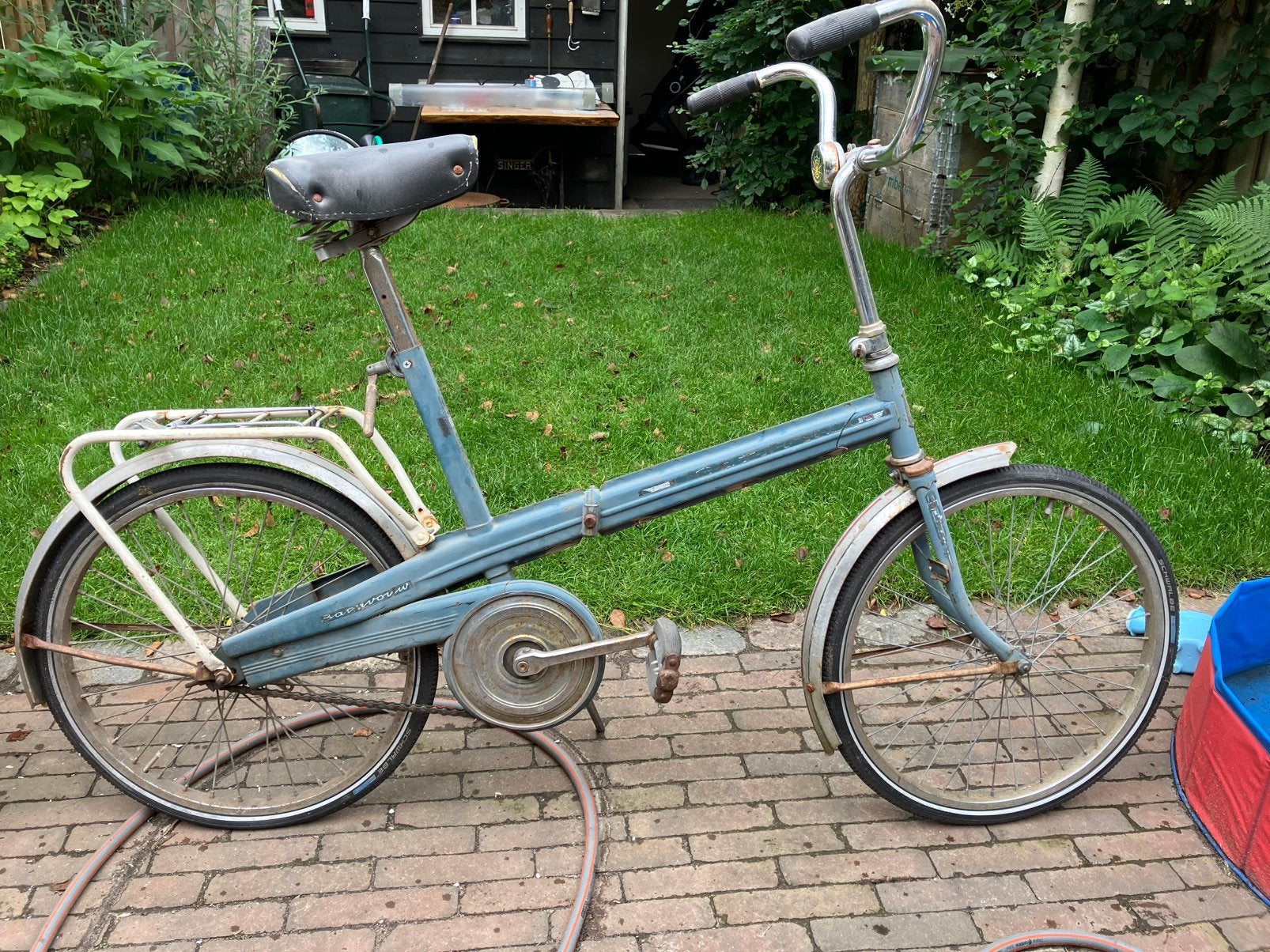 Vintage antieke fiets Batavus, Ophalen, Terugtraprem, Gebruikt, 14 tot 16 inch
