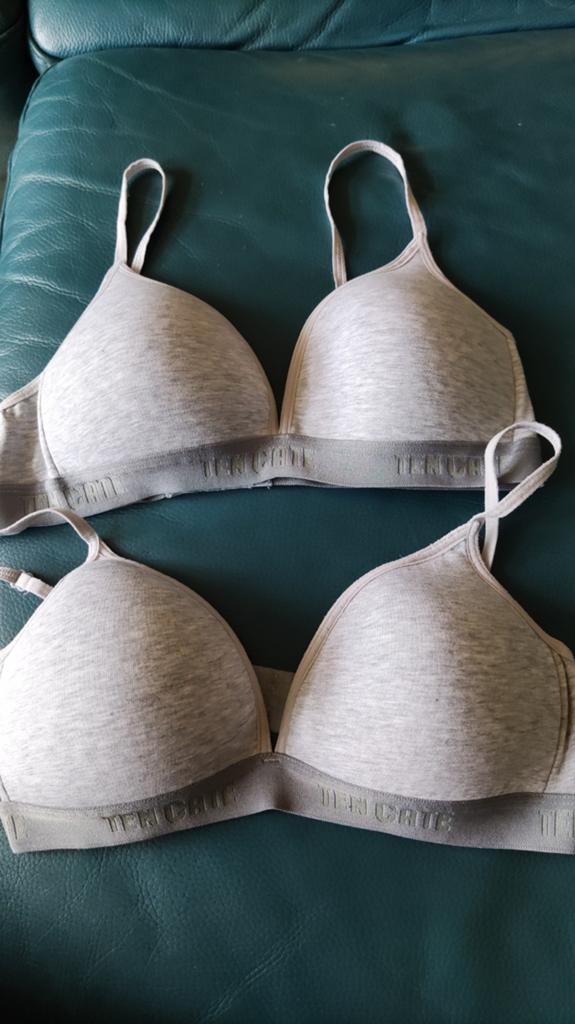 2 ten cate tiener bh's 75A en 75B, Kleding | Dames, Ten Cate, Ophalen of Verzenden, Grijs, BH