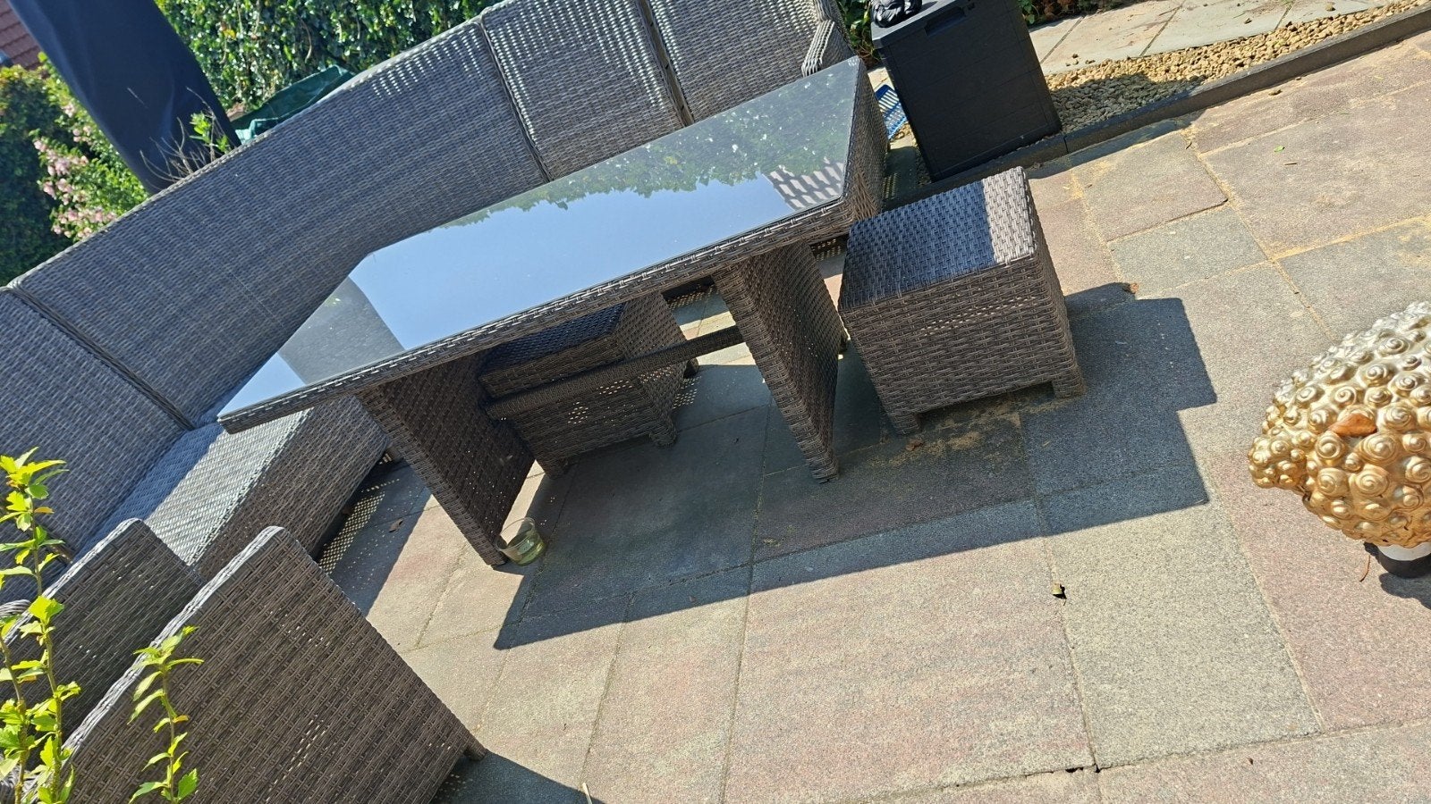 Tuintafel., Ophalen, Gebruikt, Rechthoekig, Wicker