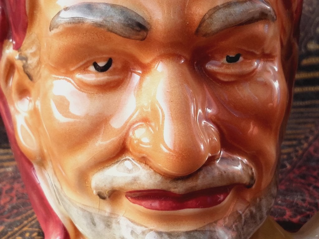 Mooie oude Engelse Staffordshire Toby jug als Sinbad 12 cm., Ophalen of Verzenden