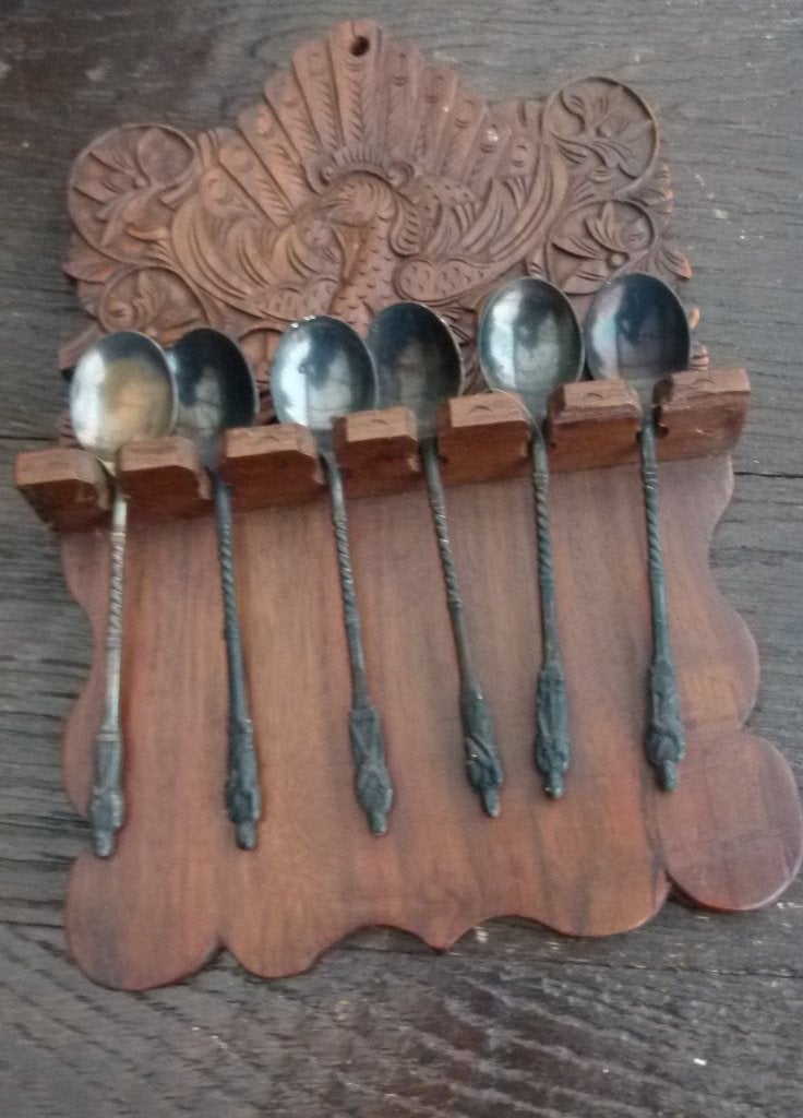 lepelrekje met zilver lepeltjes keur 90, 25 cm, Hout, Decoratieobject, Ophalen of Verzenden