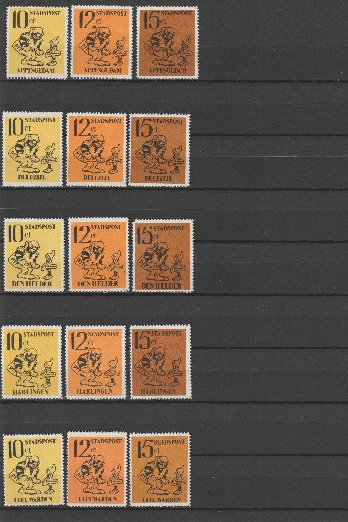 Groot kavel stads- en regiopost. 4 Scans., Postzegels en Munten, Postzegels | Nederland, Verzenden, Na 1940, Postfris
