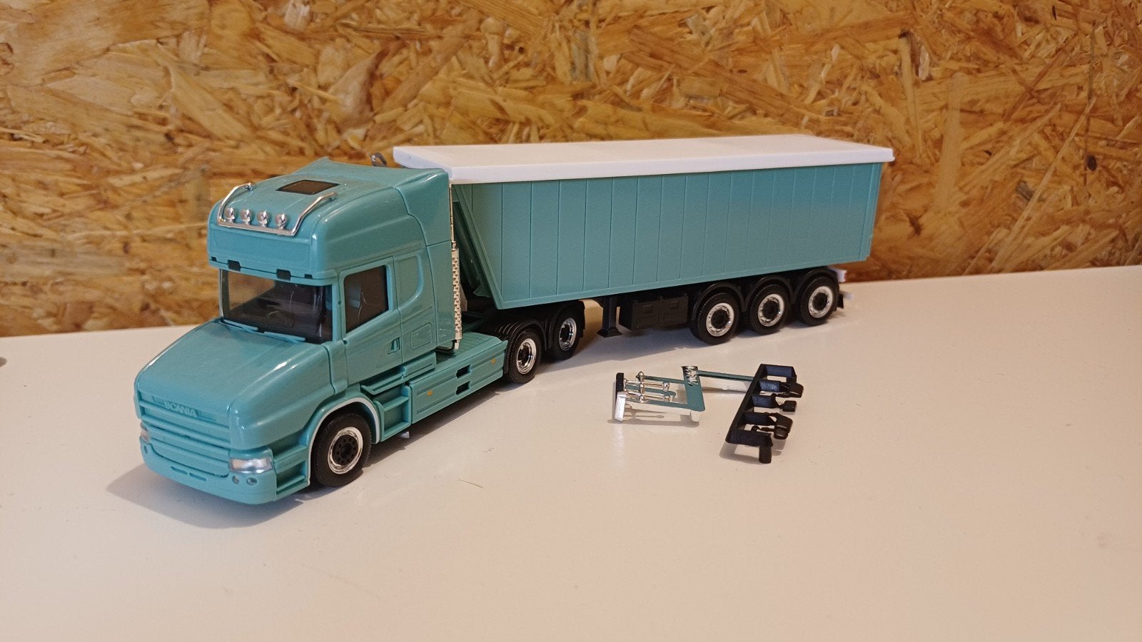 Herpa Scania torpedo topline Kempf kipper trailer Pedersen, Ophalen of Verzenden, Nieuw, Bus of Vrachtwagen, Herpa
