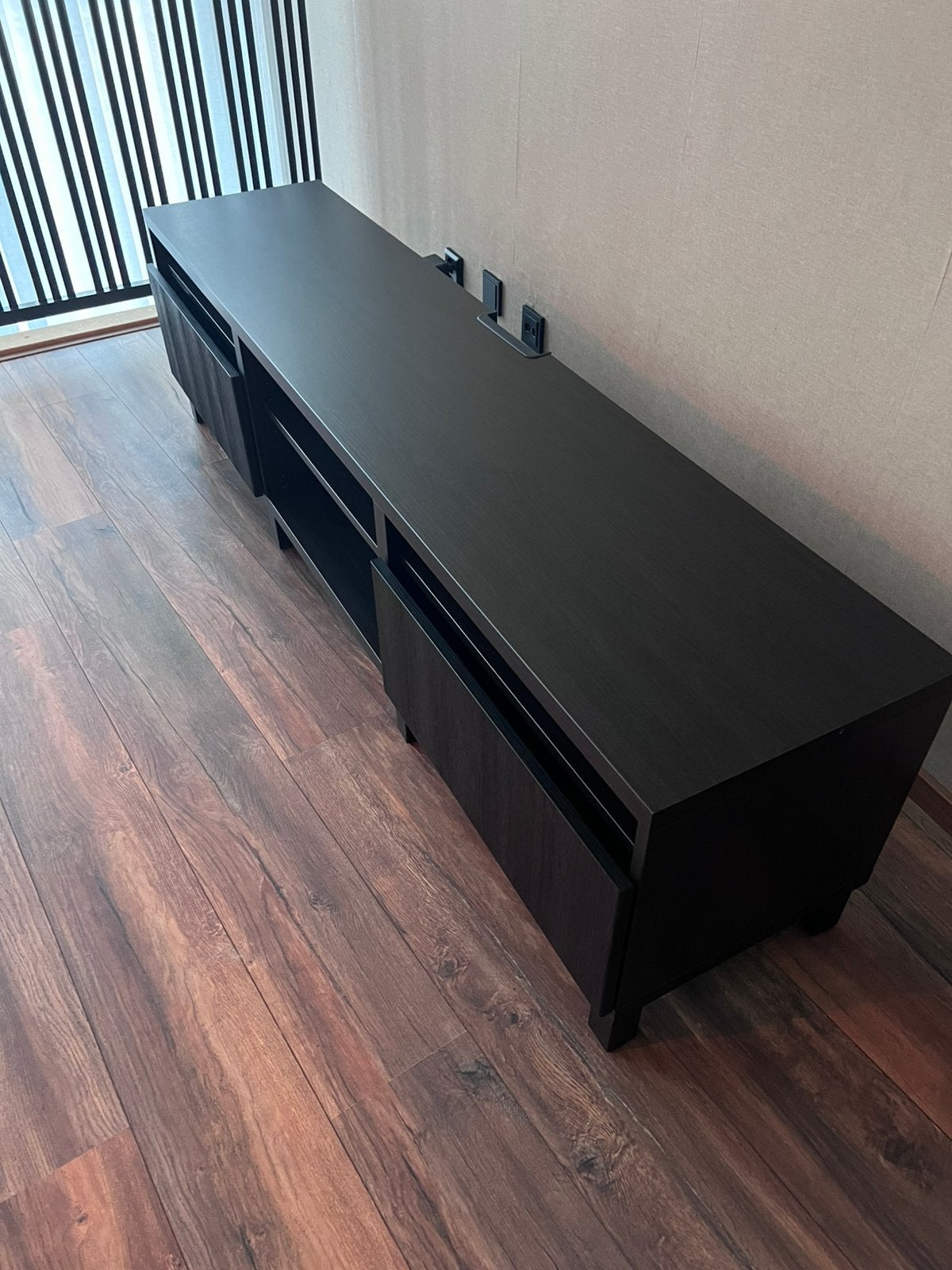 TV meubel besta zwart bruin 180cm, Ophalen, 150 tot 200 cm, Zo goed als nieuw, Minder dan 100 cm