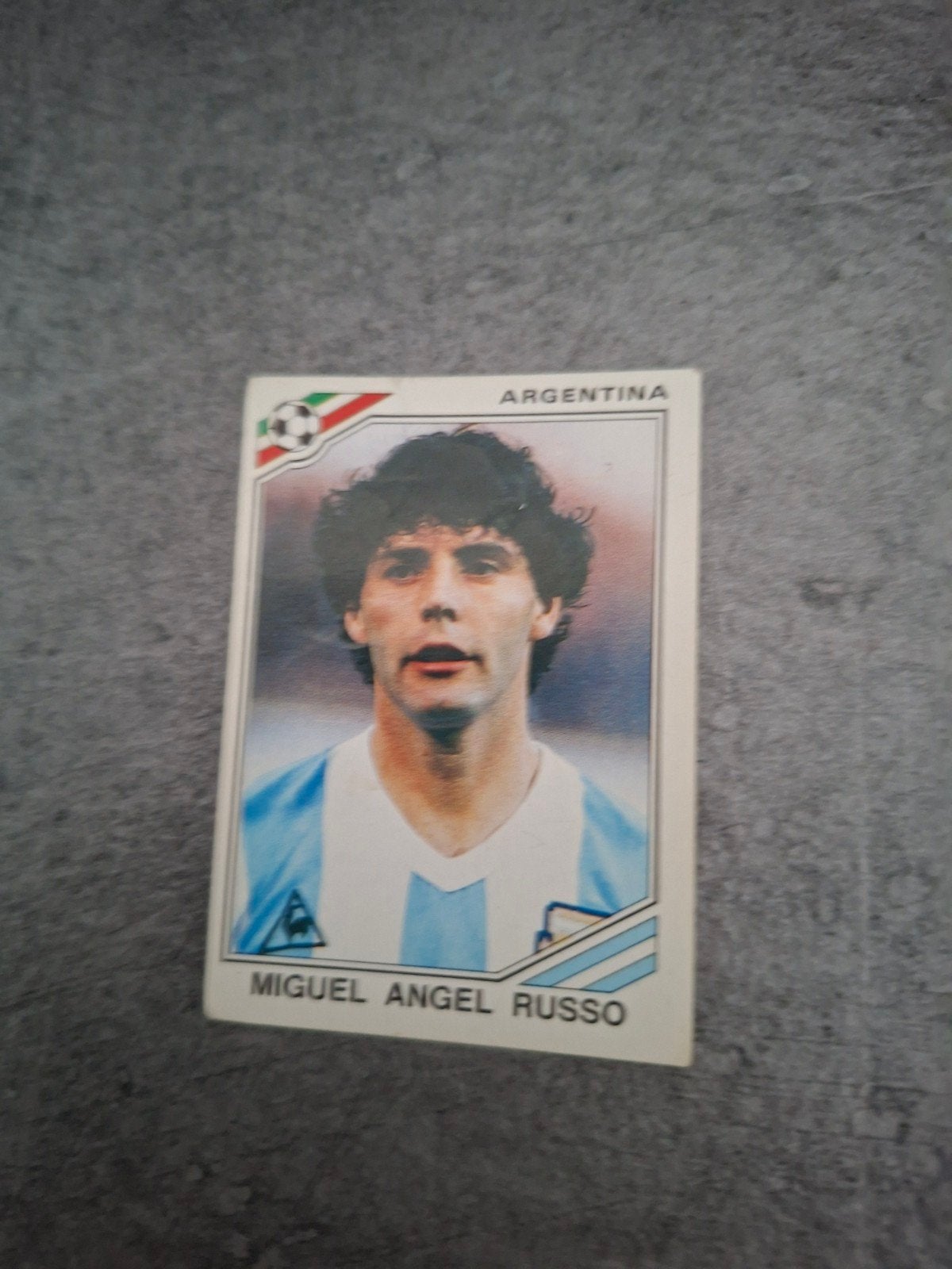 Panini sticker WK 86 Mexico. Miguel Angel Russo Argentinië., Verzenden, Zo goed als nieuw, Sticker