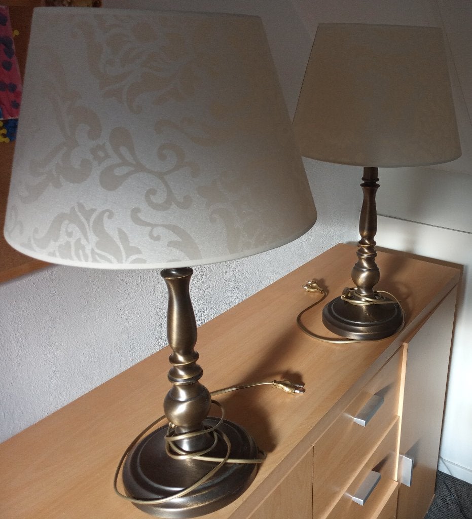2 LAMPEN op voet met LAMPENKAP, Huis en Inrichting, Ophalen of Verzenden, Gebruikt
