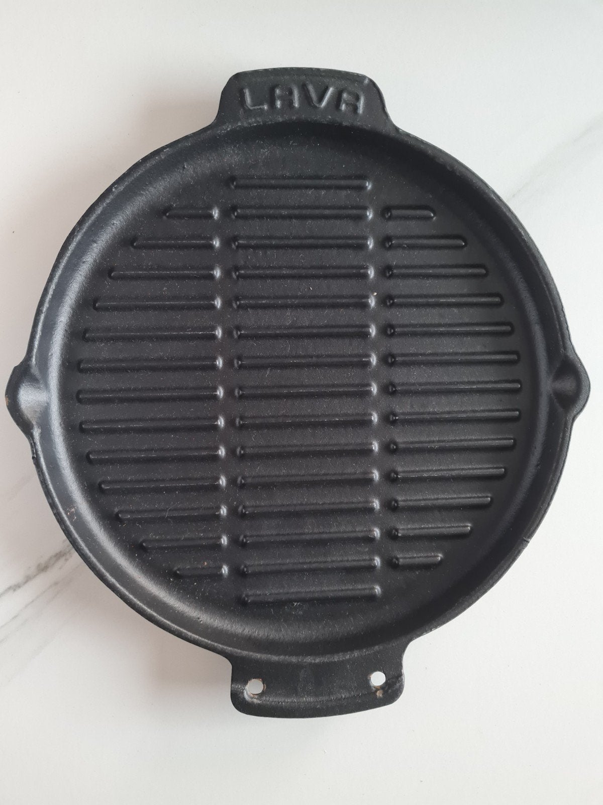 Lava gietijzeren grillpan - Rond, zwart, Ophalen, Gebruikt