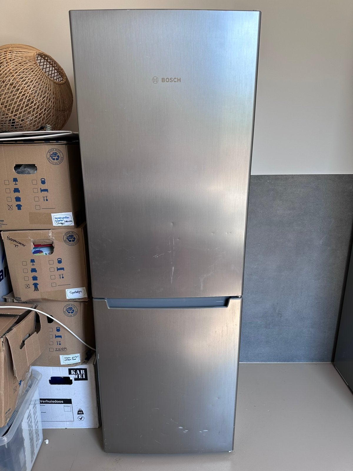 Bosch koelvriescombinatie, Ophalen, Gebruikt, 200 liter of meer, 60 cm of meer
