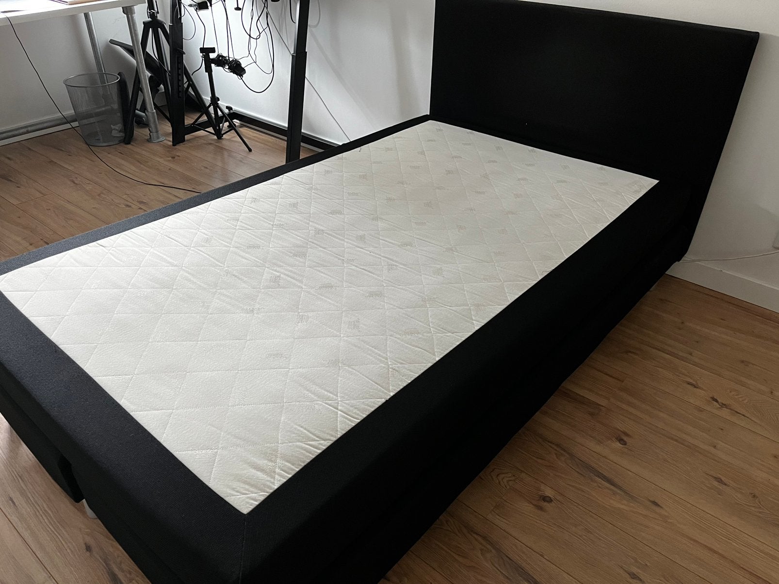 Boxspring 120x200, zwart, Huis en Inrichting, Slaapkamer | Boxsprings, Ophalen, Gebruikt, Zwart, Twijfelaar