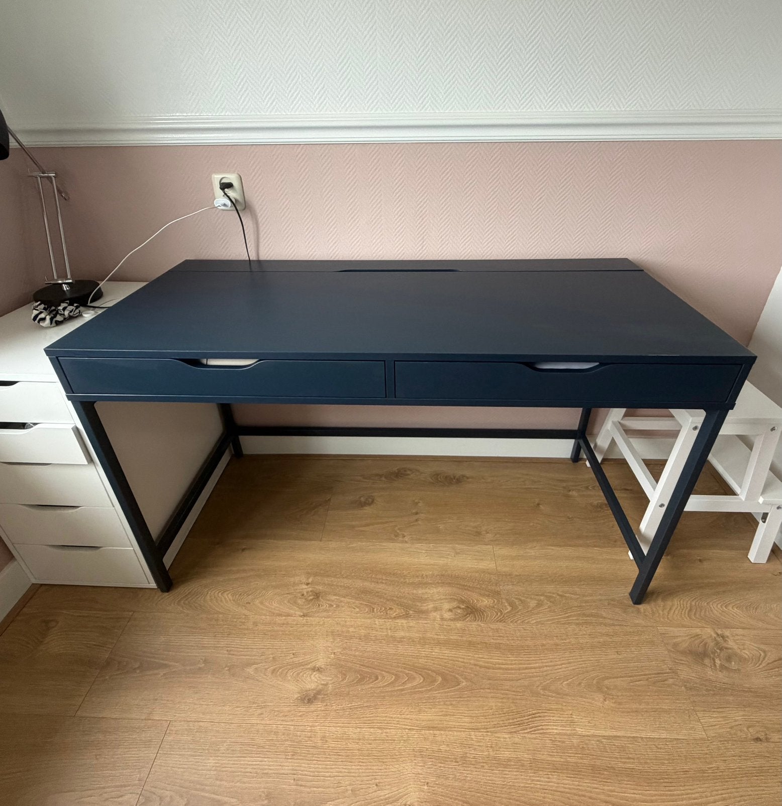 Bureau Alex Ikea Donkerblauw, Huis en Inrichting, Ophalen, Gebruikt, 132 cm, IKEA