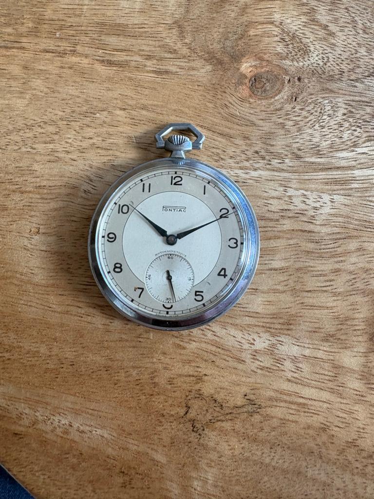 Vintage Pontiac Zakhorloge, Overige merken, Zakhorloge, Staal, 1930 tot 1960
