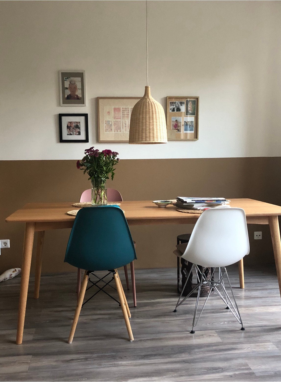 Houten eettafel, eiken, rechthoekig, Huis en Inrichting, Tafels | Statafels, Ophalen, Gebruikt