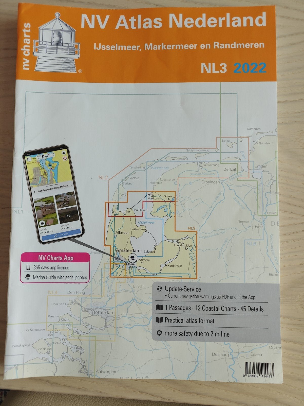 NV Atlas Nederland NL3 2022 - IJsselmeer, Randmeren, Overige atlassen, NV Charts, 2000 tot heden, Ophalen of Verzenden