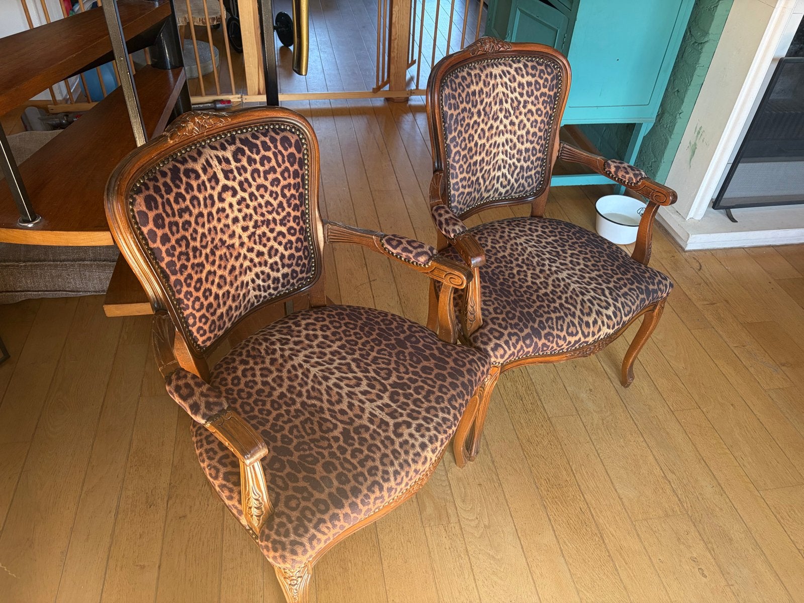 Luxe Italiaanse Sevensedie Zeta fauteuils leopard bekleding, Antiek en Kunst, Antiek | Meubels | Stoelen en Banken, Ophalen