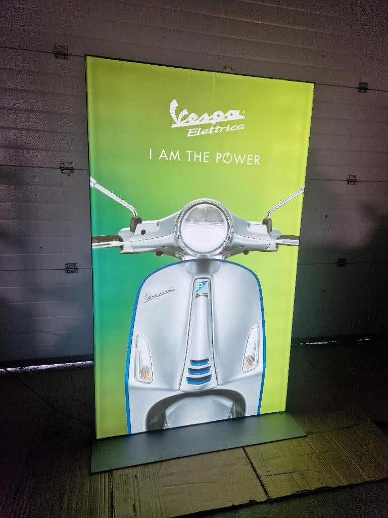 Vespa lichtbak , reclame , dealer sign licht bak piaggio, Ophalen, Gebruikt, Overige typen