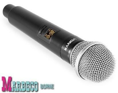 Draadloze Dual UHF microfoon, Plug and Play, WM552, Accu, Muziek en Instrumenten, Vonyx, Overige typen, Nieuw, Info@marbeco.nl
