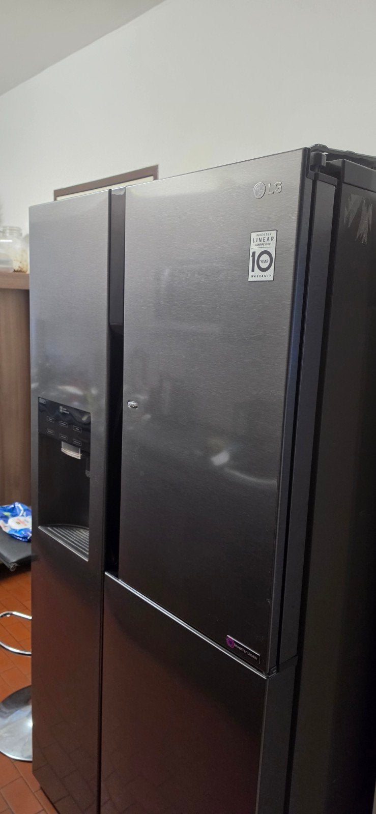 LG Side-by-Side Koelkast met Water- en IJsdispenser, Witgoed en Apparatuur, 200 liter of meer, 60 cm of meer, Met aparte vriezer