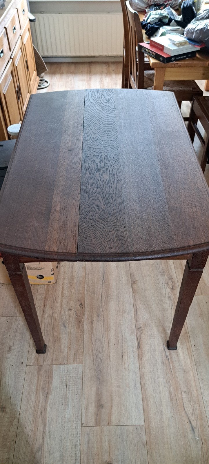 Gratis Antieke tafel, Huis en Inrichting, Tafels | Eettafels, Ophalen, Gebruikt, 100 tot 150 cm, Eikenhout