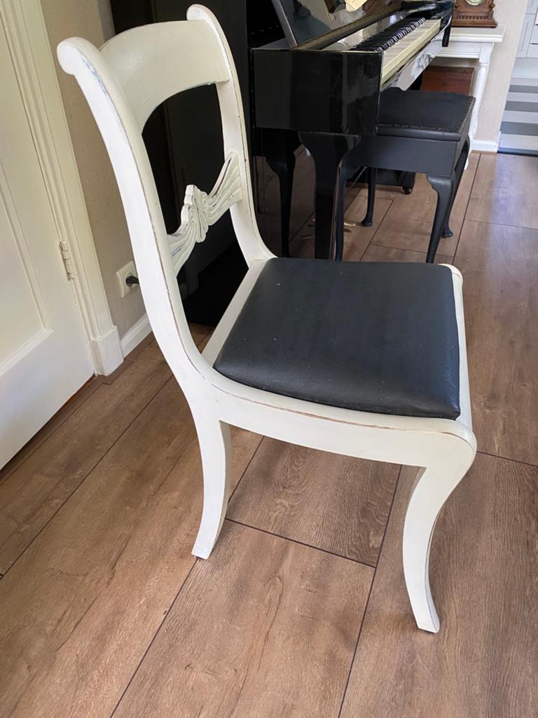 Eetkamerstoel brocante, Ophalen, Gebruikt, Wit, Vier