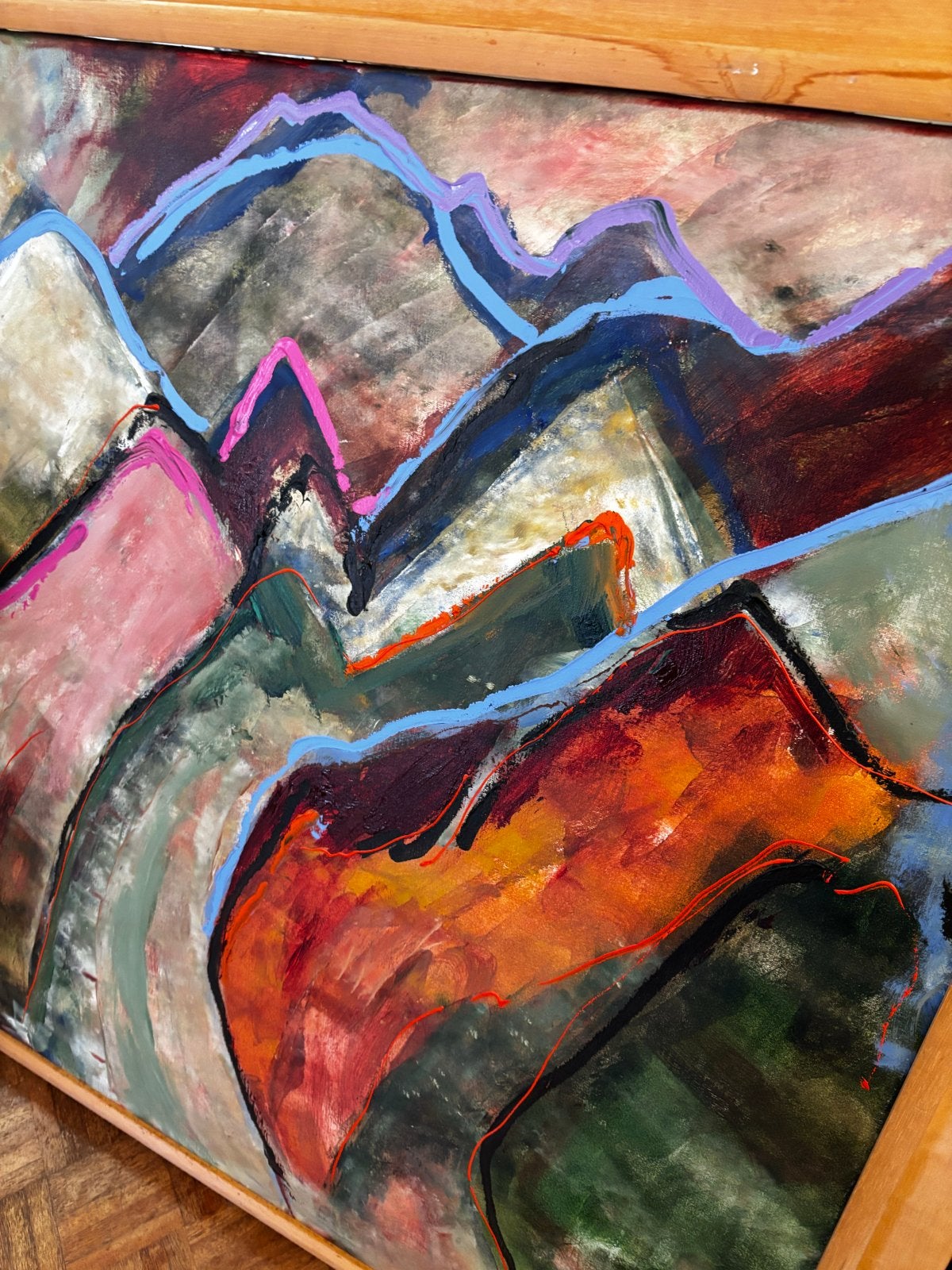 Schilderij Maya Wildevuur 100x100cm, Ophalen