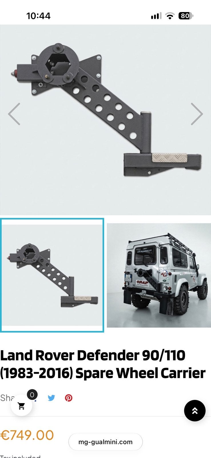 Defender wieldrager MG Gualmini, Auto-onderdelen, Ophalen, Land Rover