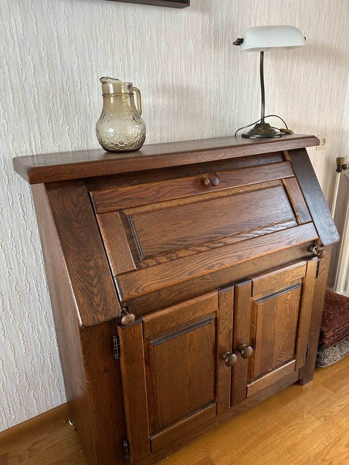Antiek eikenhouten secretaire / bureau, Ophalen