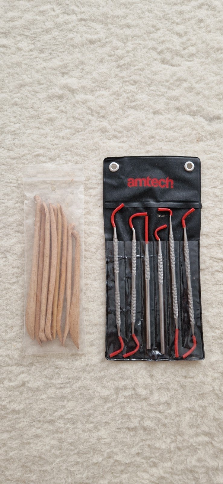 Klei gereedschap set en houten boetseer gereedschap, Gereedschap of Toebehoren, Zo goed als nieuw, Overige merken, Hout