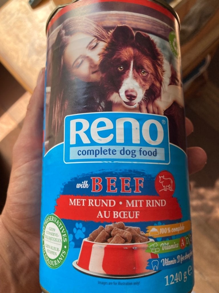 24 blikken Reno hondenvoer rund – 1240 gram, Ophalen, Hond