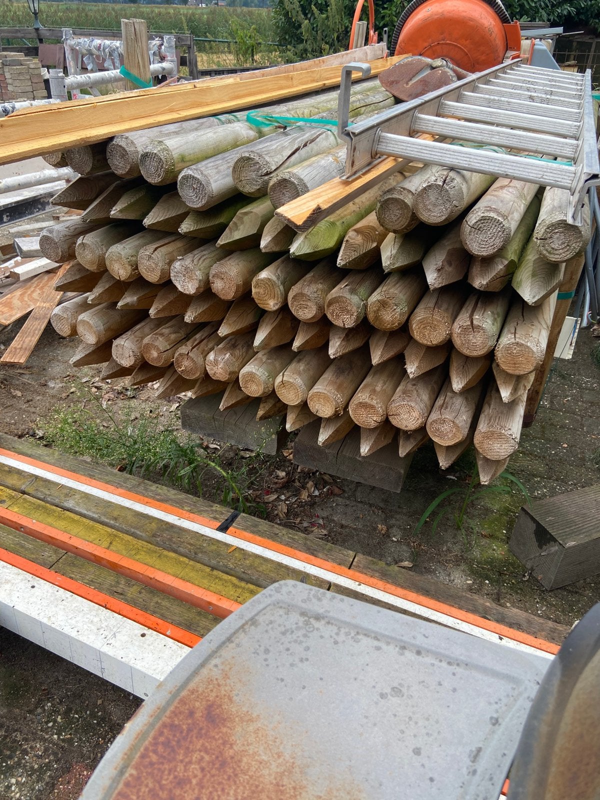 Weidepalen rikkepalen afrastering 75stuks, Tuin en Terras, Palen, Balken en Planken, Ophalen, Zo goed als nieuw, 250 cm of meer
