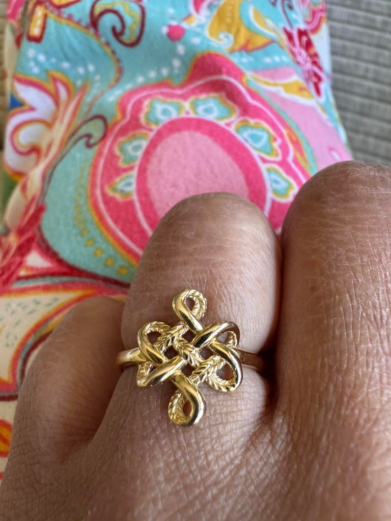 Buddha to Buddha ring, Ophalen of Verzenden, Dame, Zilver, Kleiner dan 17